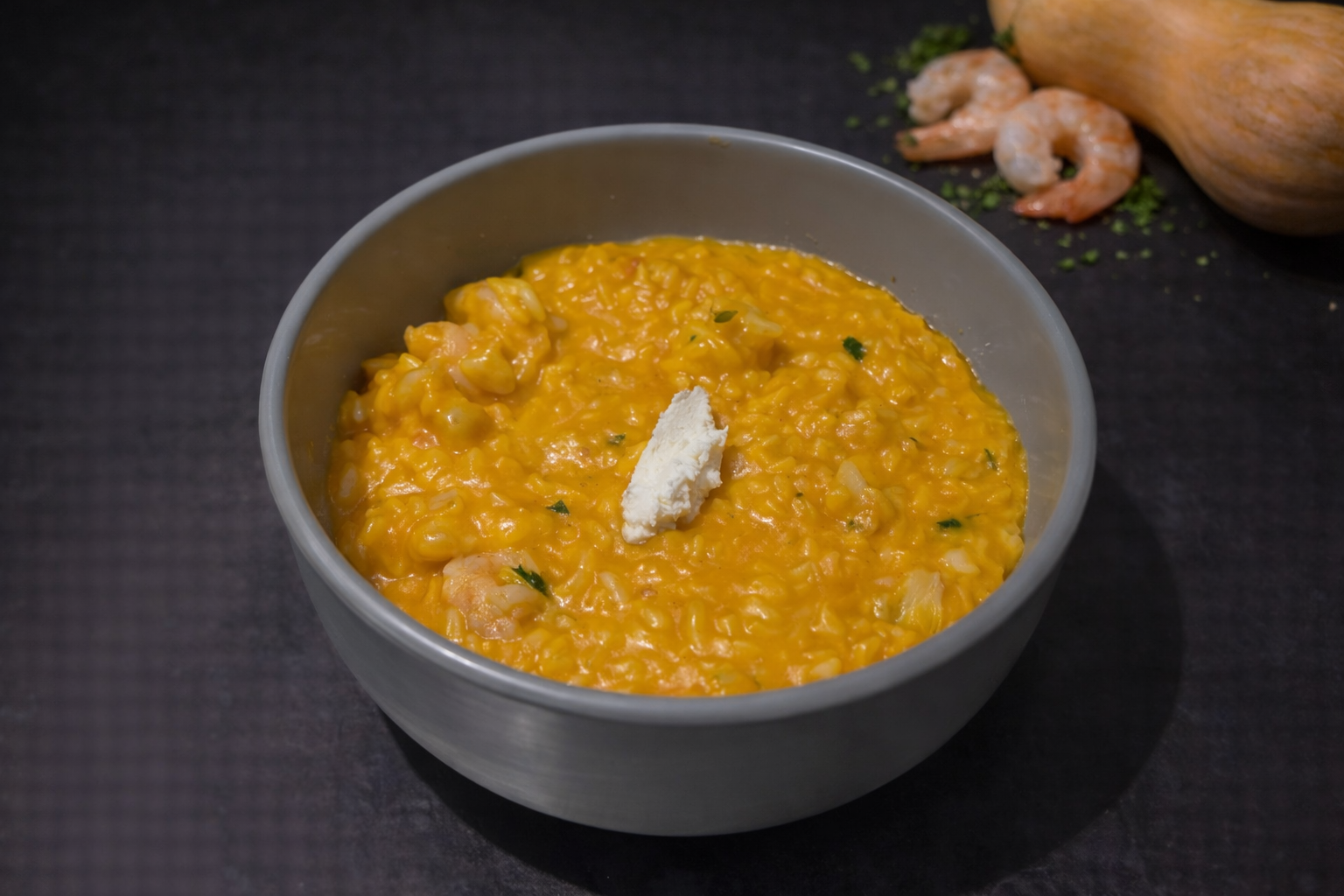 Ризотто с тыквой и креветками