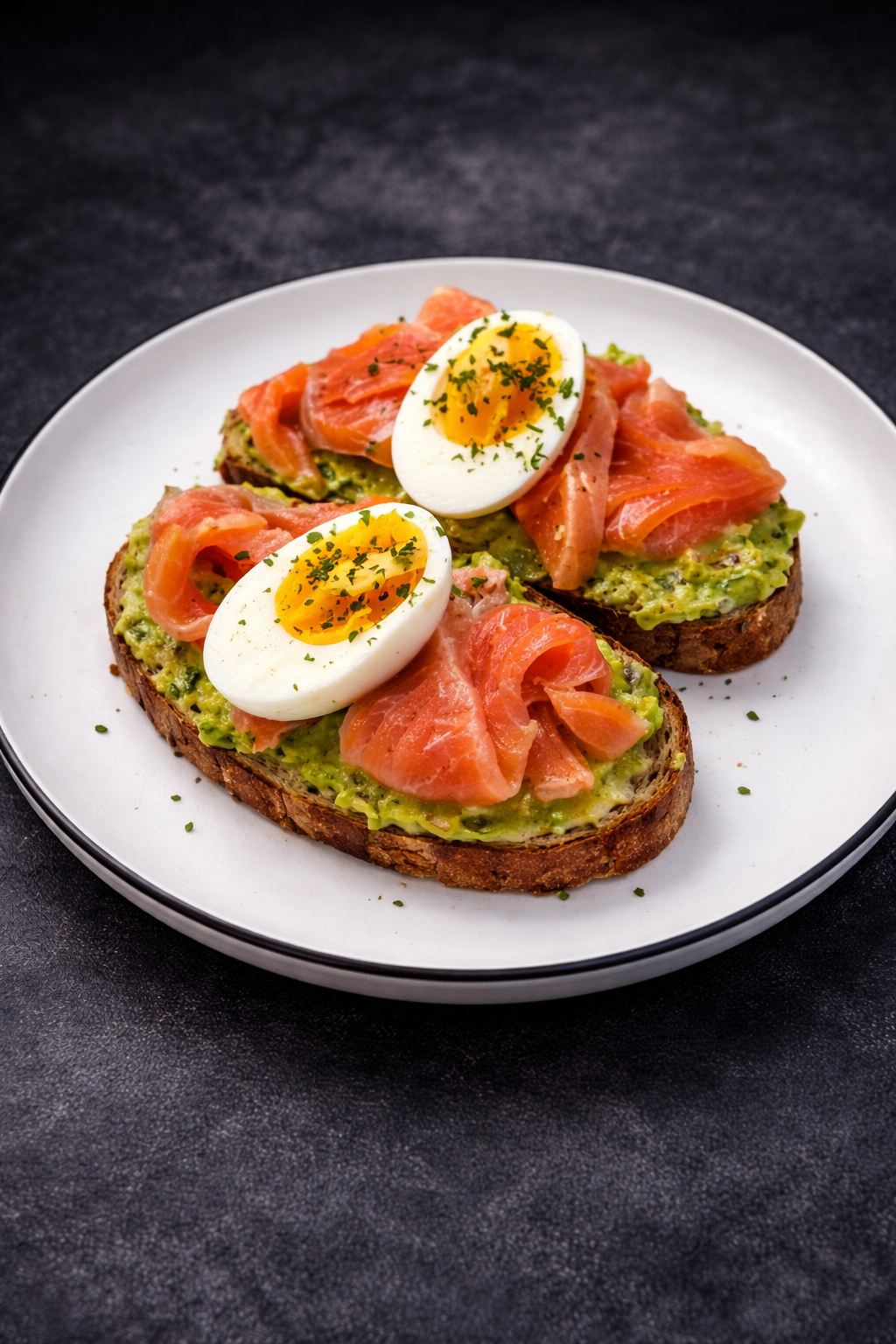 Тост с авокадо и семгой